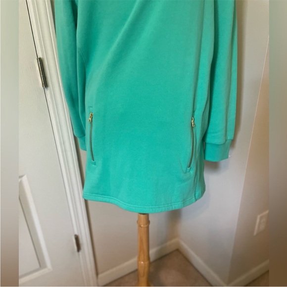 Charles River Green Long Sleeve Tunic Sweatshirt with Zipper Pockets ~ XL - Picture 5 of 6